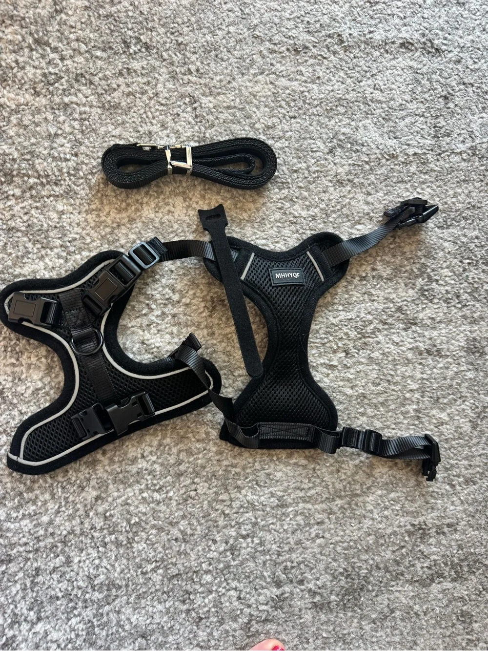 Mishhy Black Breathable Mesh Small Dog or Cat Harness with Leash